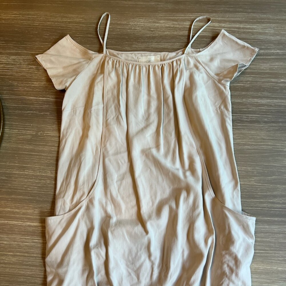 Madison‎ Marcus Tunic Pocket Dress Beige Size M